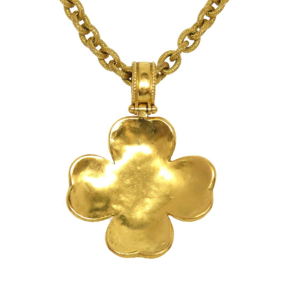Chanel Stone Coco Mark 96A Gold Chain Necklace Black 0055 CHANEL ...