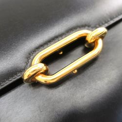 Hermes Fonsbelle Women's Box Calf Leather Handbag Black