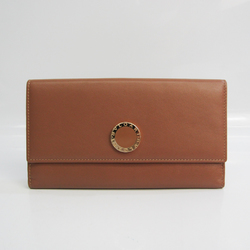 Bvlgari 33385 Women's Leather Long Wallet (tri-fold) Brown