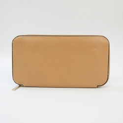 Valextra Unisex Leather Long Wallet (bi-fold) Beige