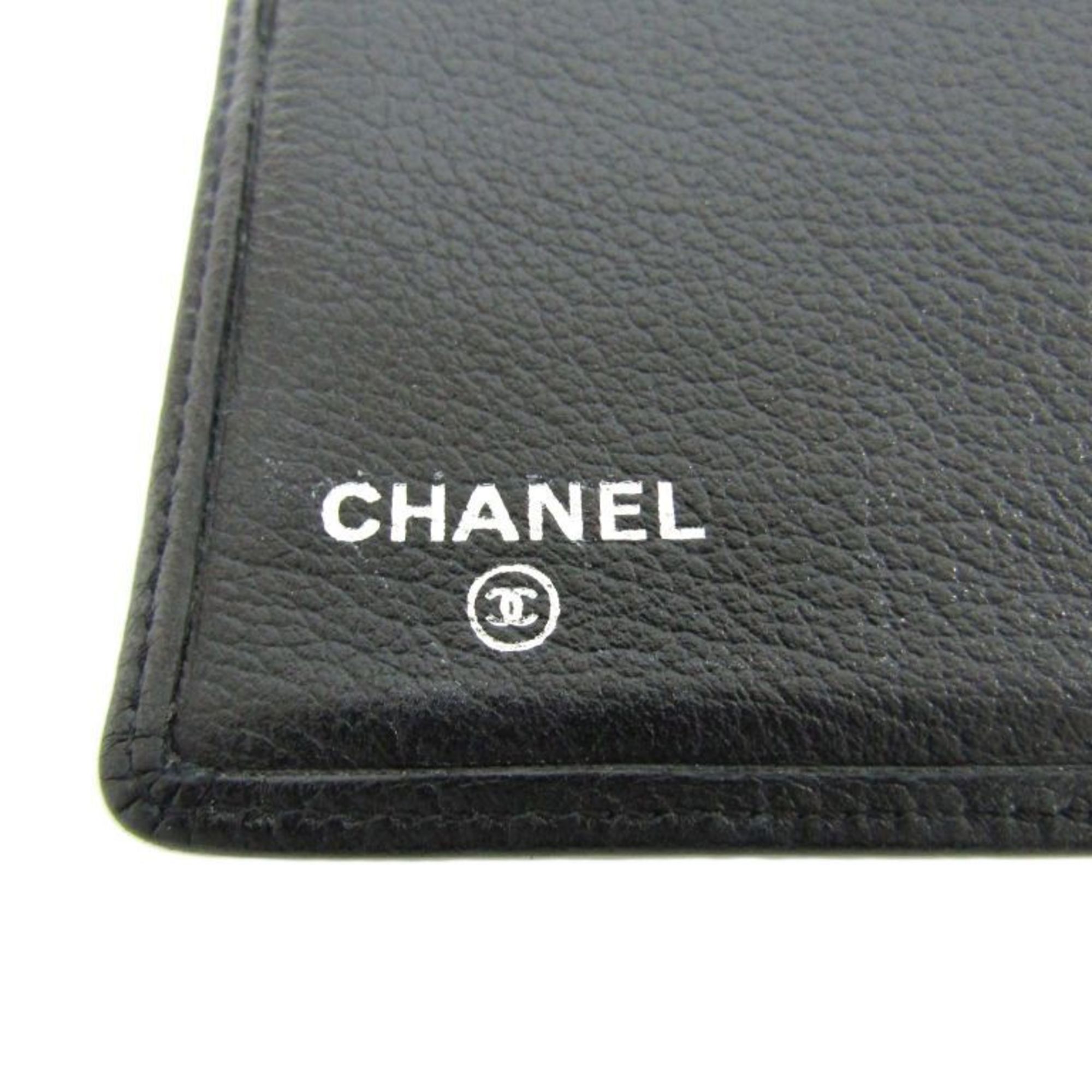 Chanel Camellia A46511 Women's Long Wallet (bi-fold) Black