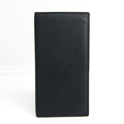 Valextra Vertical 12 Card V8L21 Men's Leather Long Bill Wallet (bi-fold) Navy