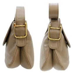 GUCCI Gucci double G leather shoulder bag camel shop card ladies