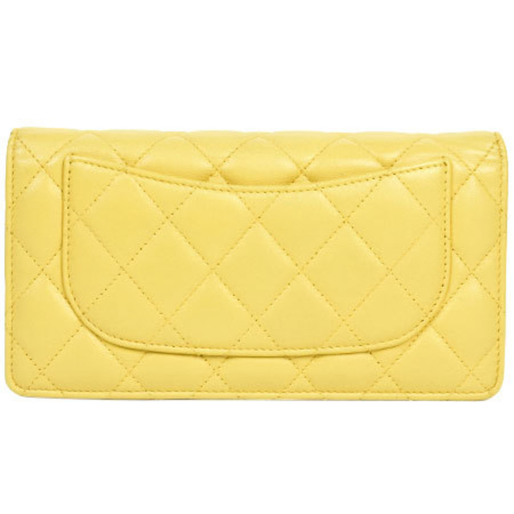 Chanel CHANEL Timeless Classic Matrasse Long Wallet Yellow Lambskin A31509