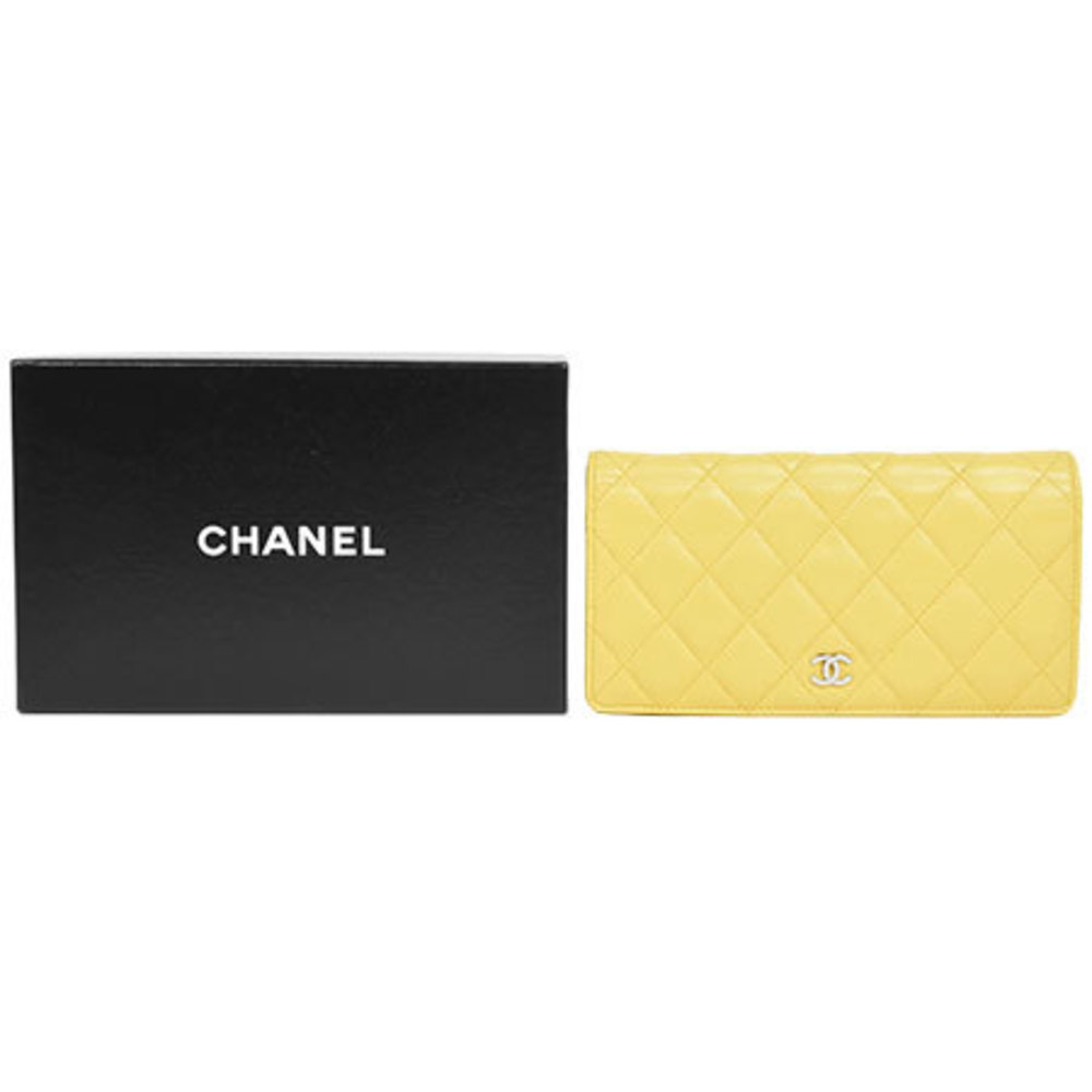 Chanel CHANEL Timeless Classic Matrasse Long Wallet Yellow Lambskin A31509  | eLADY Globazone