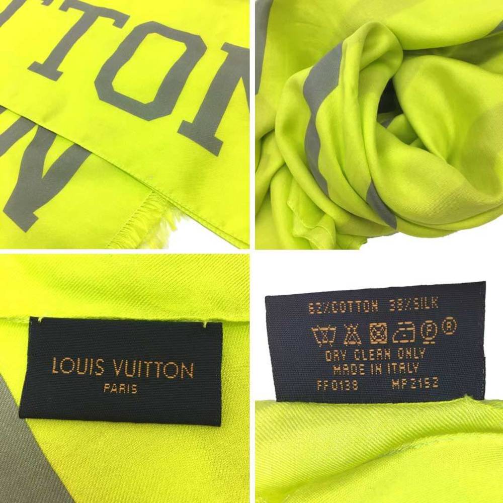 Louis Vuitton LOUIS VUITTON Etole Fluo MP2152 Neon Yellow Stole Shawl Paleo  Large Format Silk x Cotton