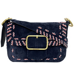 Tory Burch One Shoulder Bag Navy Multicolor 10005608 01-17 Flap Leather Suede TORY BURCH Ladies