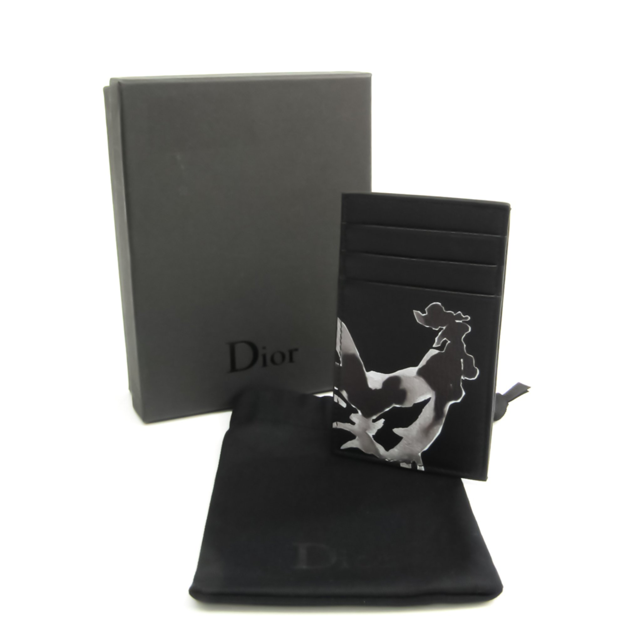 Dior Homme Leather Card Case Black,Gray