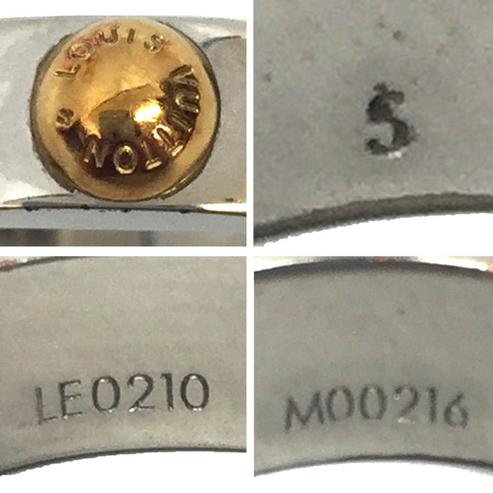 Louis Vuitton Palladium Finish Gold 2 Tone Nanogram Ring - Size S - M00216  $400