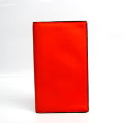 Valextra V8L70 Unisex Leather Long Wallet (bi-fold) Orange