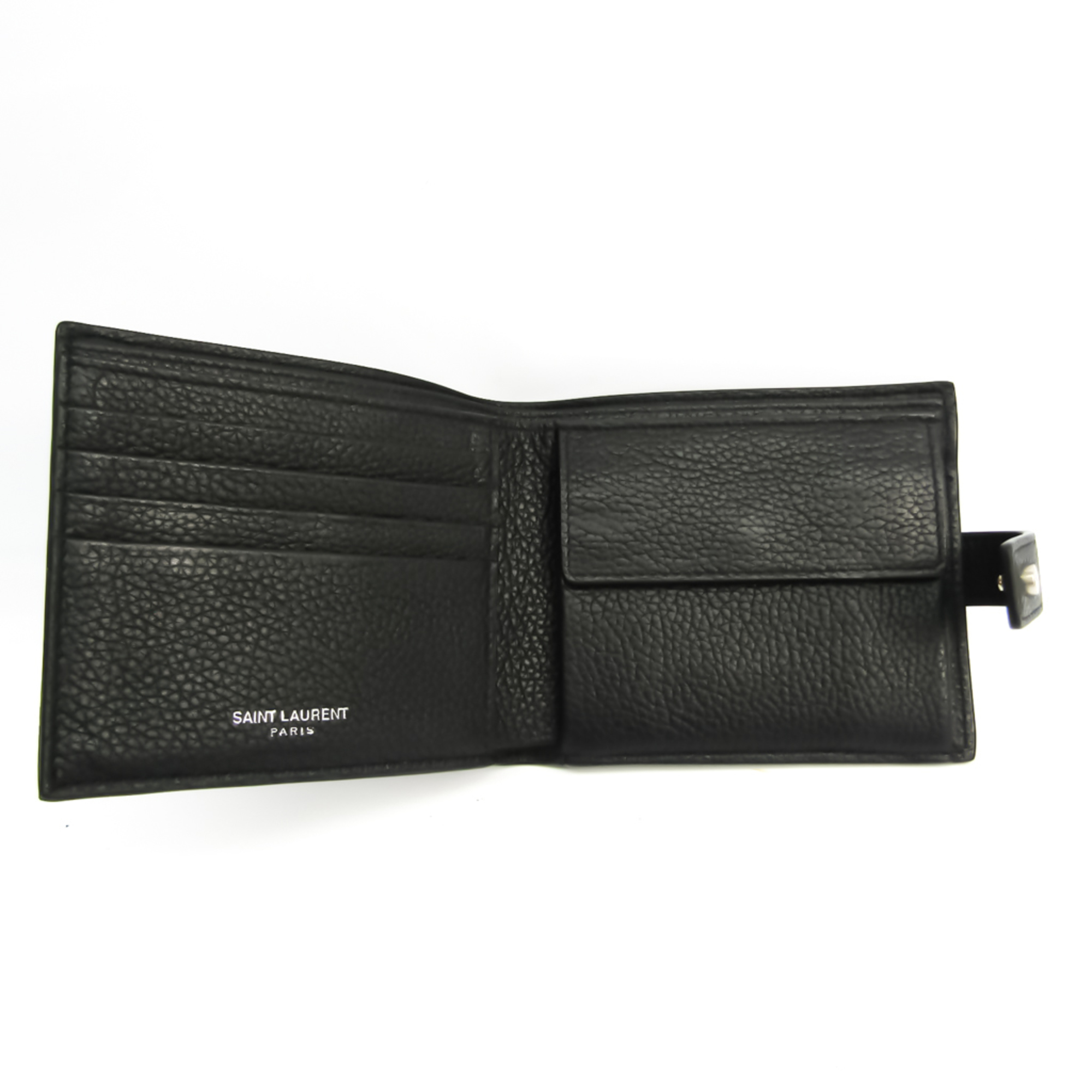 Saint Laurent 507618 Unisex  Embossed Calf Leather Wallet (bi-fold) Black