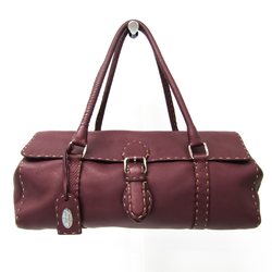 Fendi Selleria Linda 8BR442 Women's Leather Handbag Metallic Purple