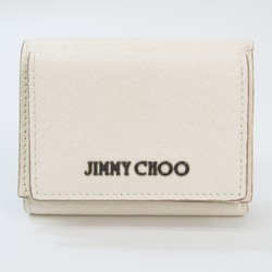 Jimmy Choo NAIMA J000103131001 Women's Leather Wallet (tri-fold) Off-white