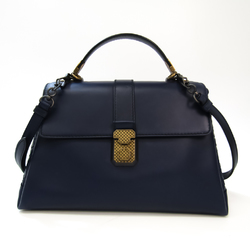 Bottega Veneta Intrecciato Women's Leather Handbag Navy
