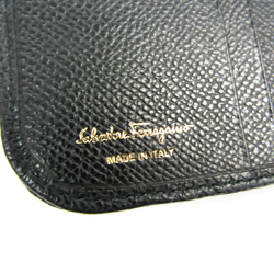 Salvatore Ferragamo Vara KY-22 C863 Women's  Embossed Calf Leather Wallet (bi-fold) Black