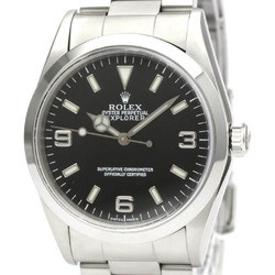 Polished ROLEX Explorer I A Serial Steel Automatic Mens Watch 14270 BF536194