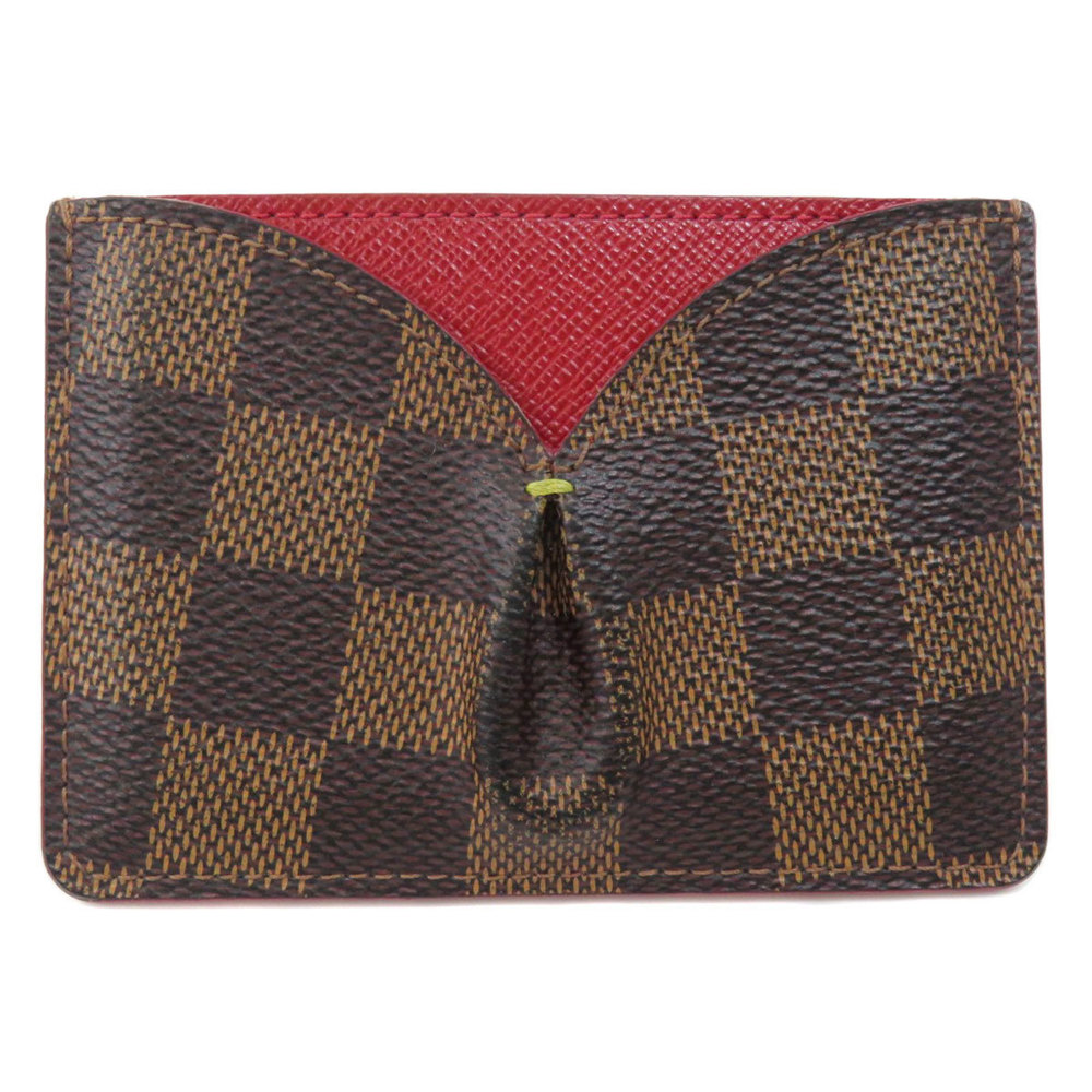 Louis Vuitton Damier Ebene Card Holder Brown For Women