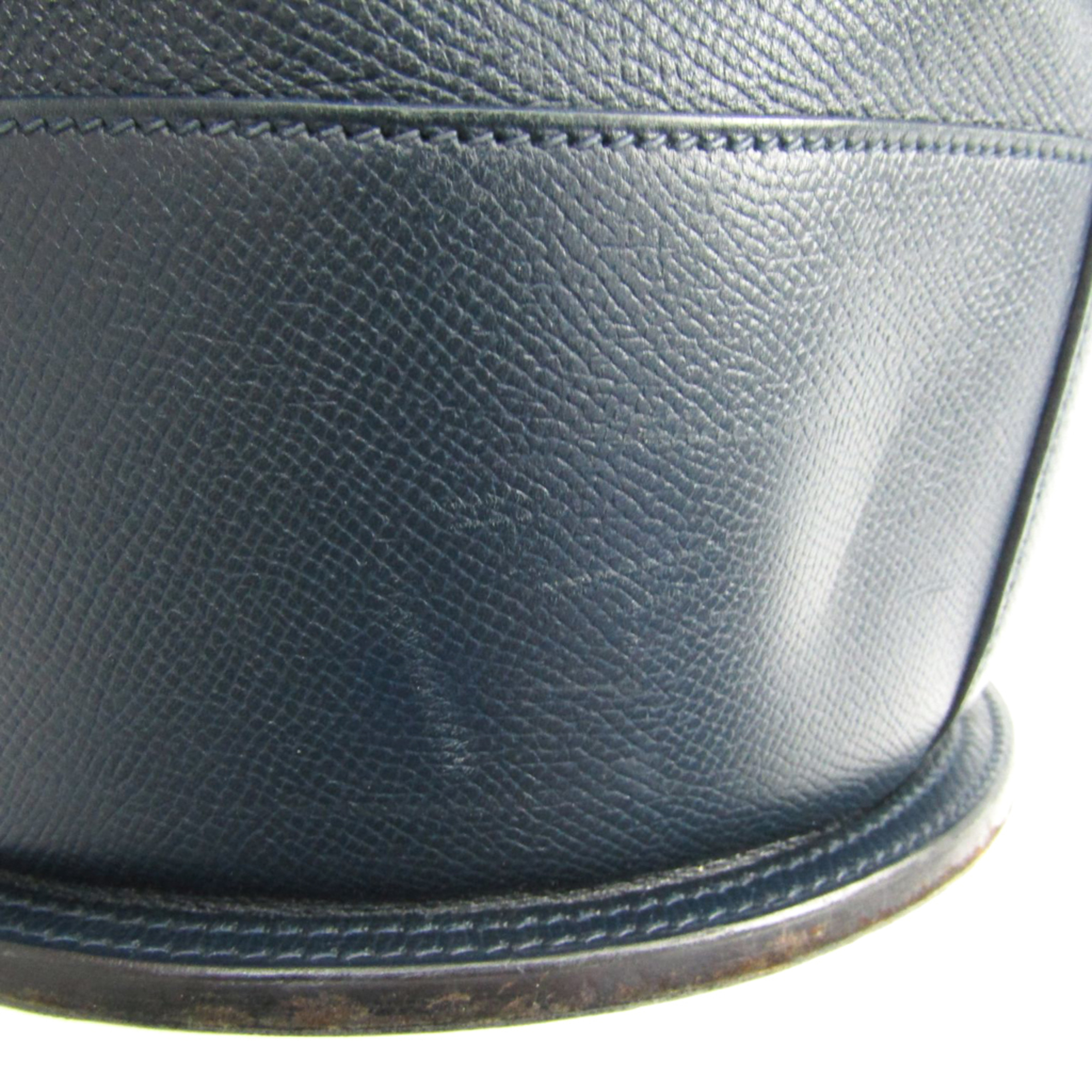 Hermes Standy Women's Courchevel Leather Shoulder Bag Blue Indigo