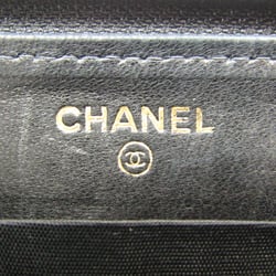 Chanel Round Zip A13228 Women's Caviar Leather Long Wallet (bi-fold) Black