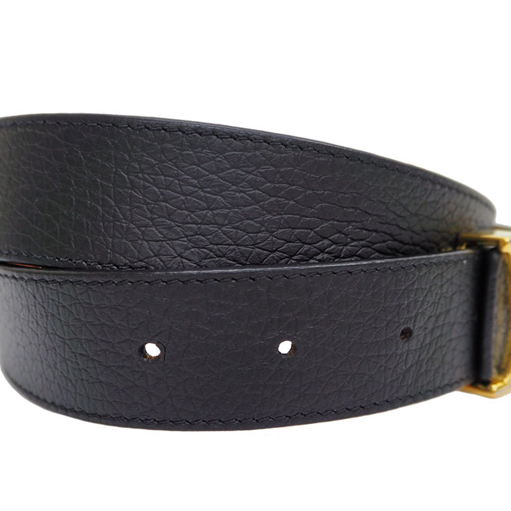 LOUIS VUITTON Saint Tulle Initial Madeleine Reversible Belt 30MM M9521X  Black x Brown 80cm