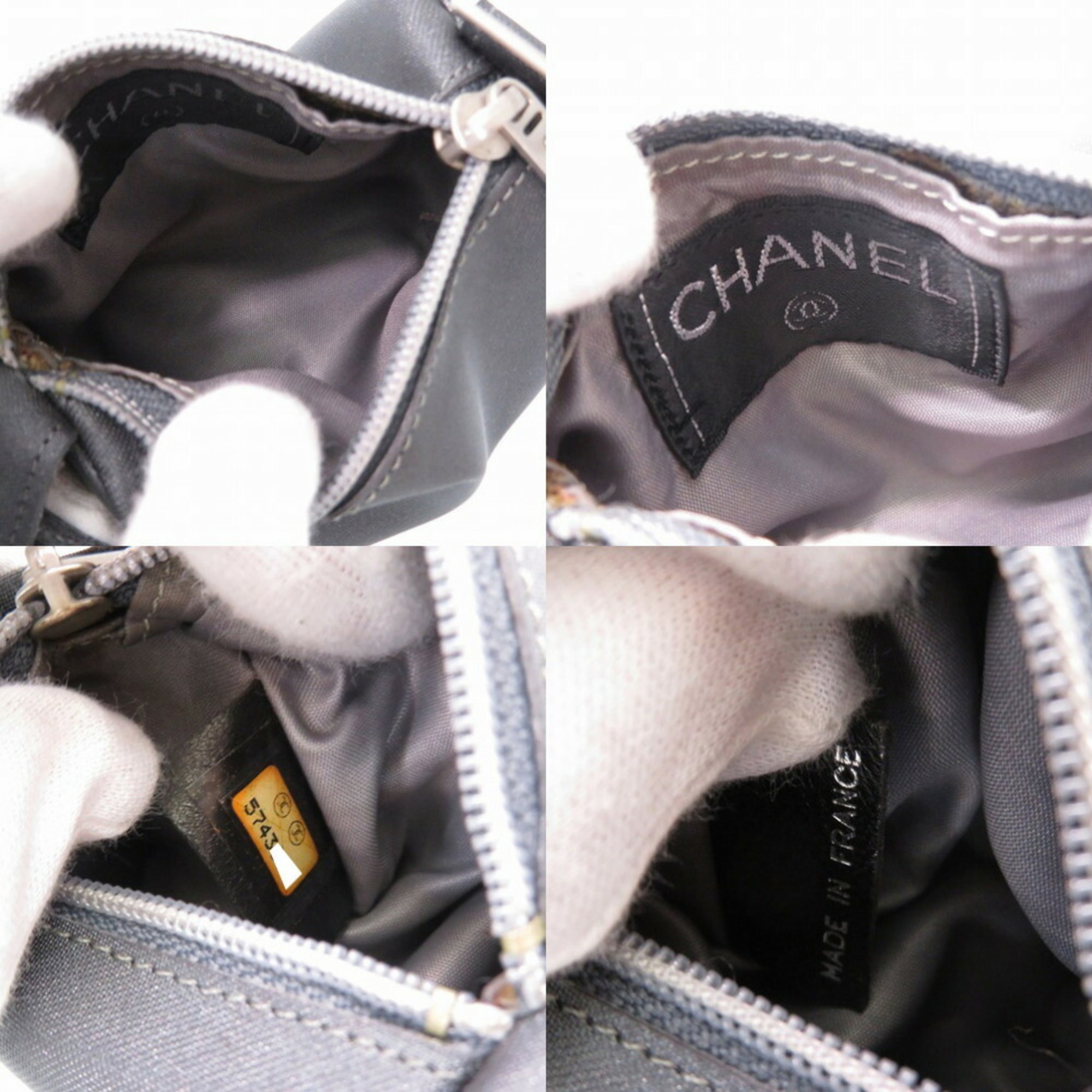 Chanel Nylon Pouch 5s Gray 0047CHANEL